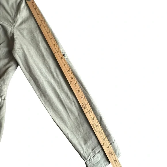 LOFT Size L Womens‎ Beige Khaki Military Cargo Jacket Cotton - Picture 11 of 12